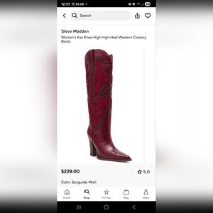 Steve Madden Red Western Heeled Boots